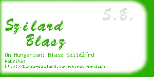 szilard blasz business card